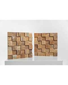 Teak plakhout | Blocks Naturel | 30x30x2 - DEV-WC-BN